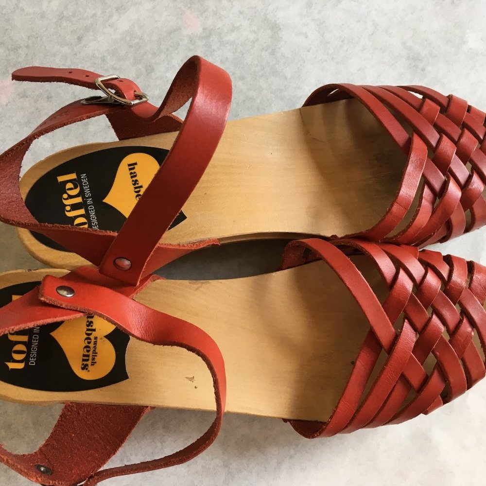 Swedish Hasbeens Red Sandals